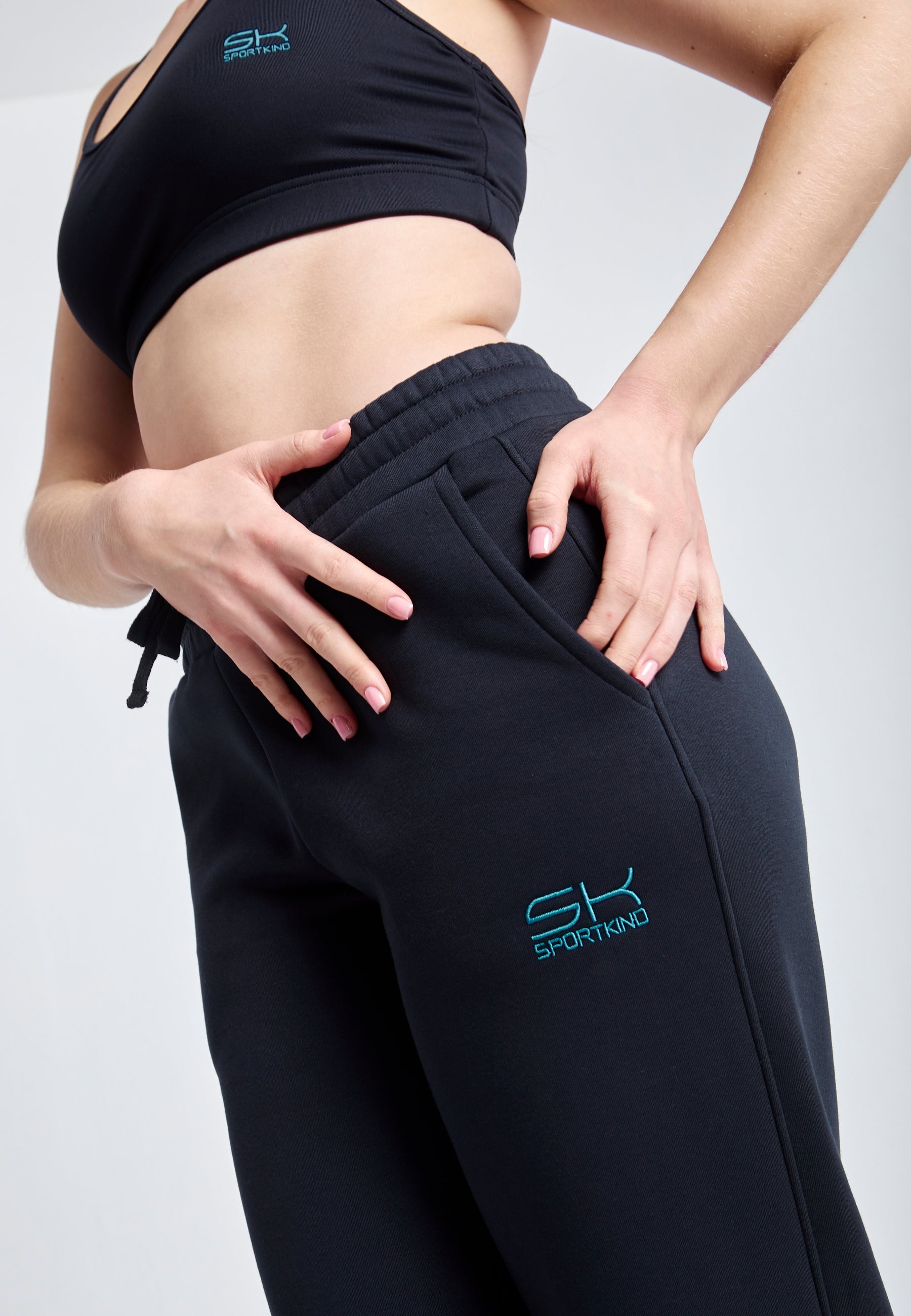 Mädchen & Damen Sweatpants Baumwolle Damen & Mädchen, schwarz von SPORTKIND