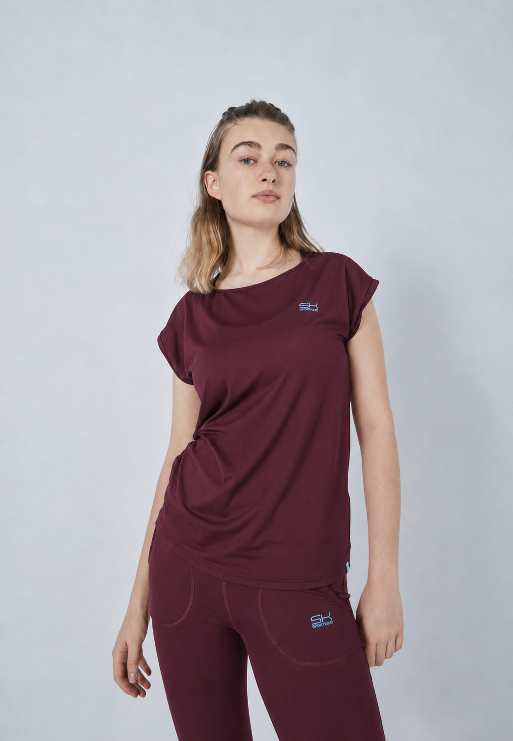 Mädchen & Damen Tennis Loose Fit Shirt, burgunder rot von SPORTKIND