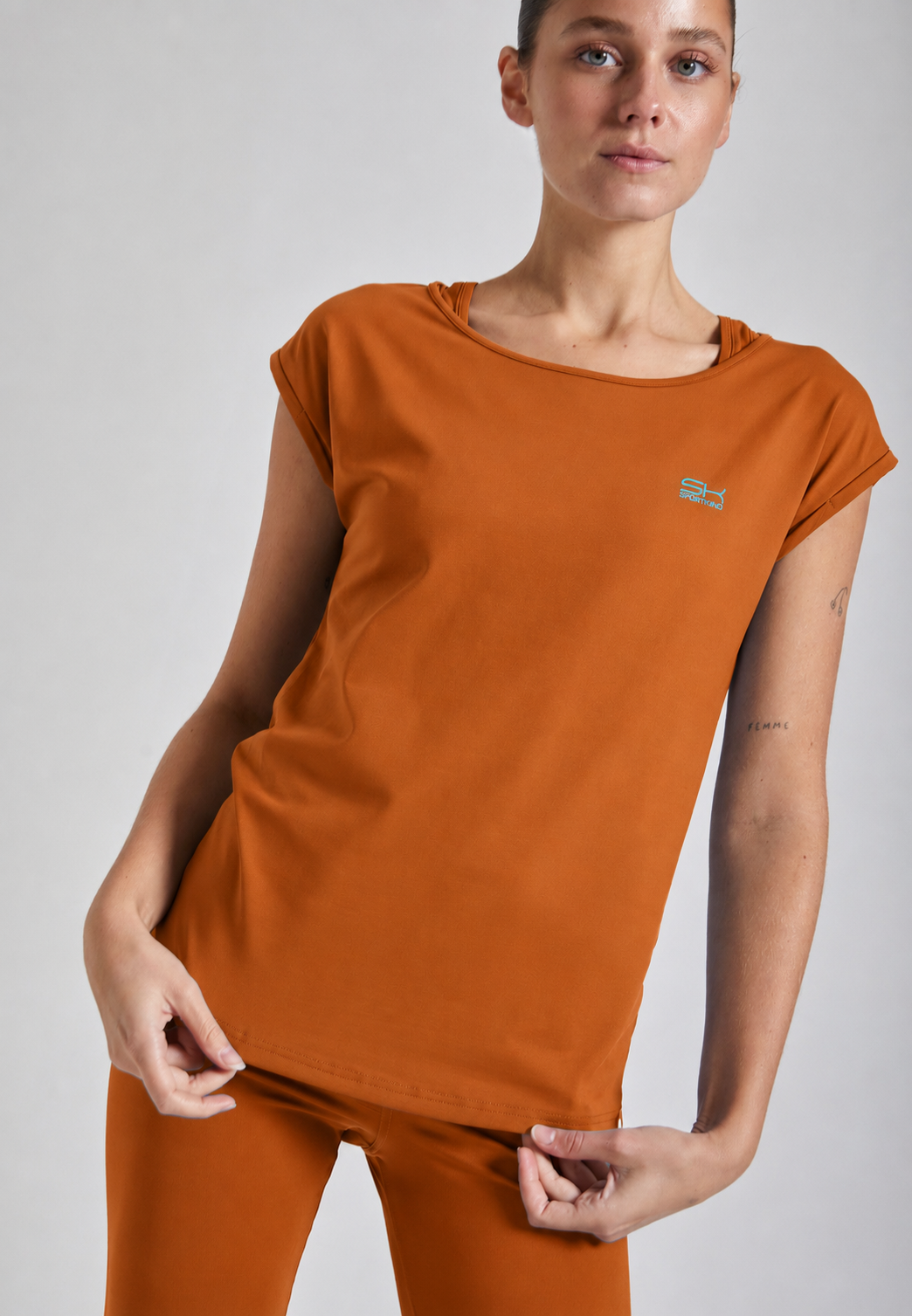 Mädchen & Damen Tennis Loose Fit Shirt, cognac von SPORTKIND