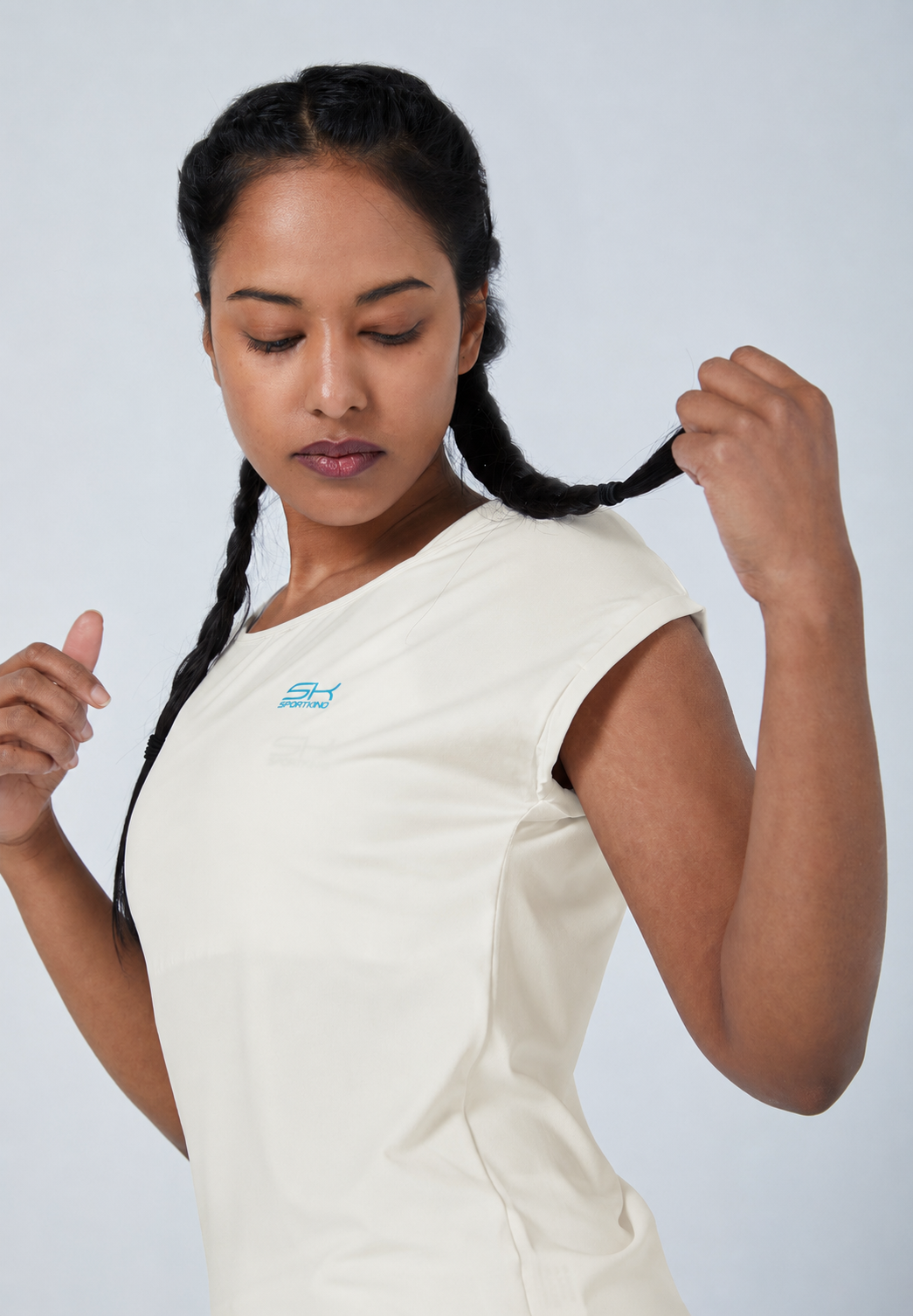 Mädchen & Damen Tennis Loose Fit Shirt, off white von SPORTKIND