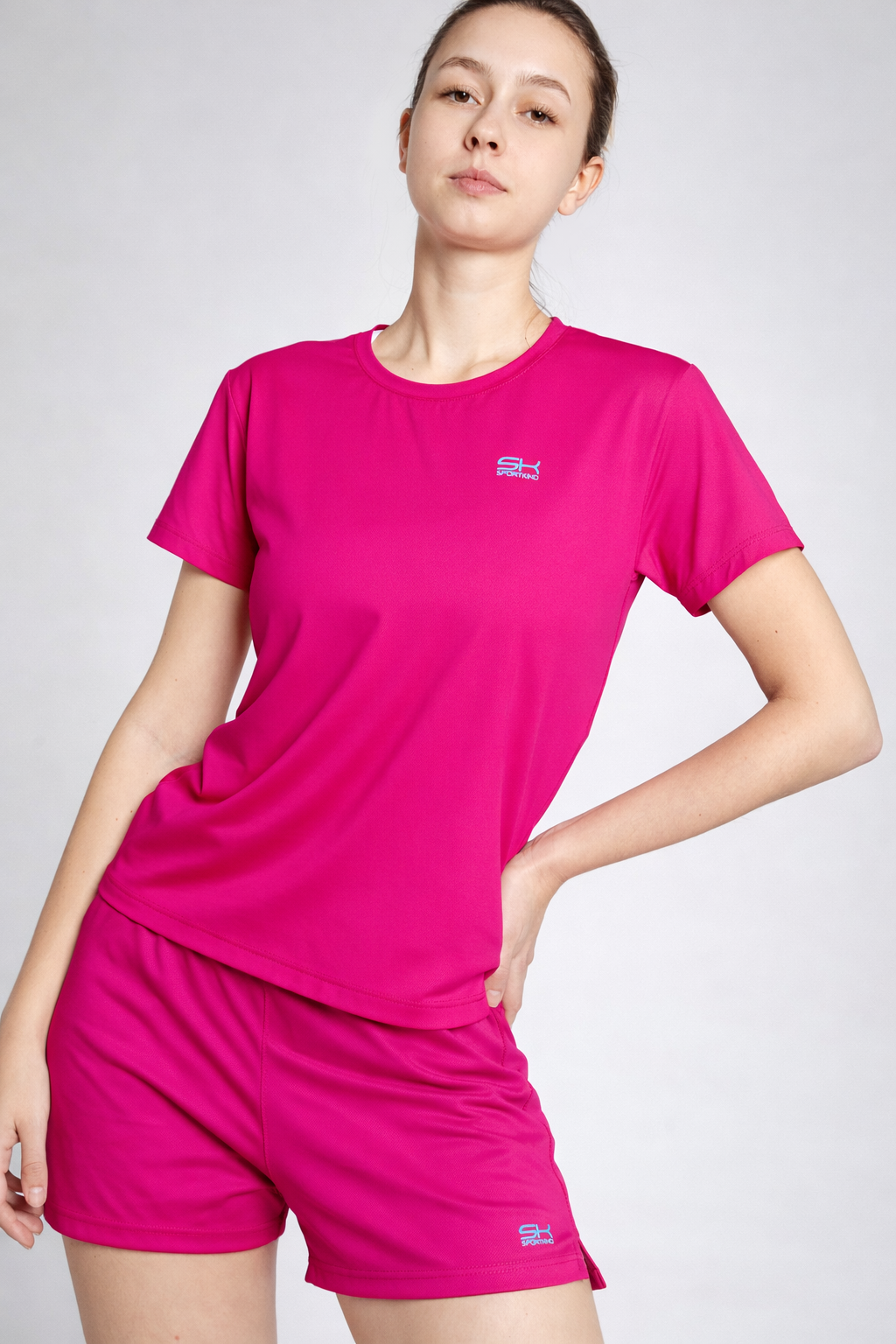 Mädchen & Damen Tennis Loose Fit T-Shirt Kurzarm, berry pink von SPORTKIND
