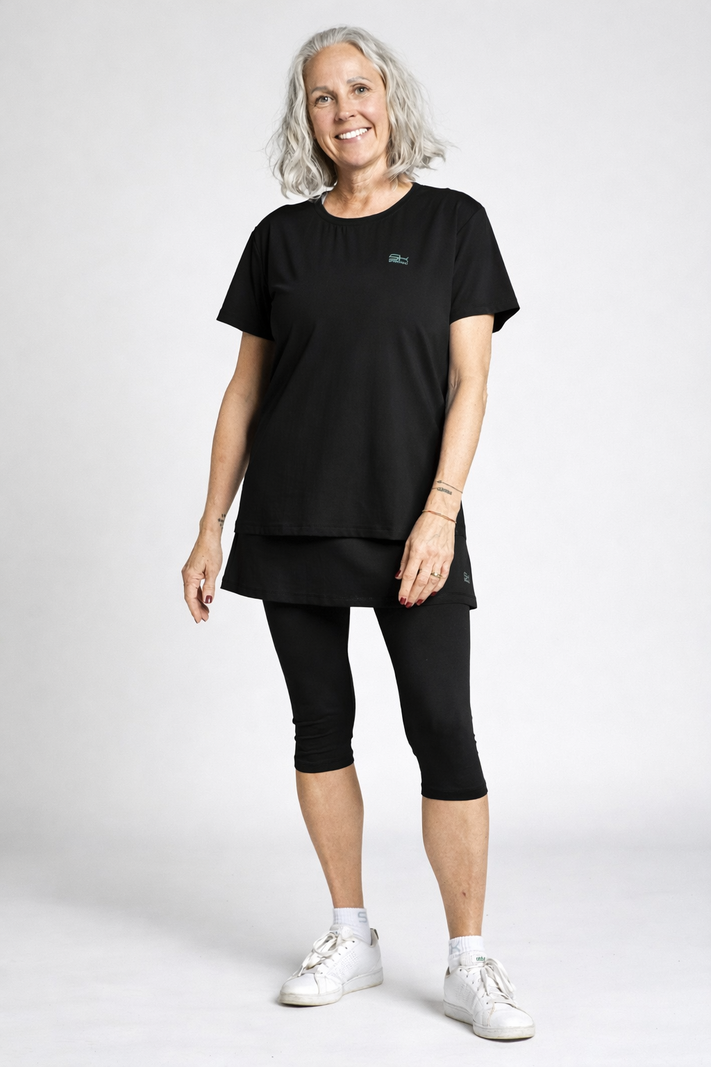 Mädchen & Damen Tennis Loose Fit T-Shirt Kurzarm, schwarz von SPORTKIND
