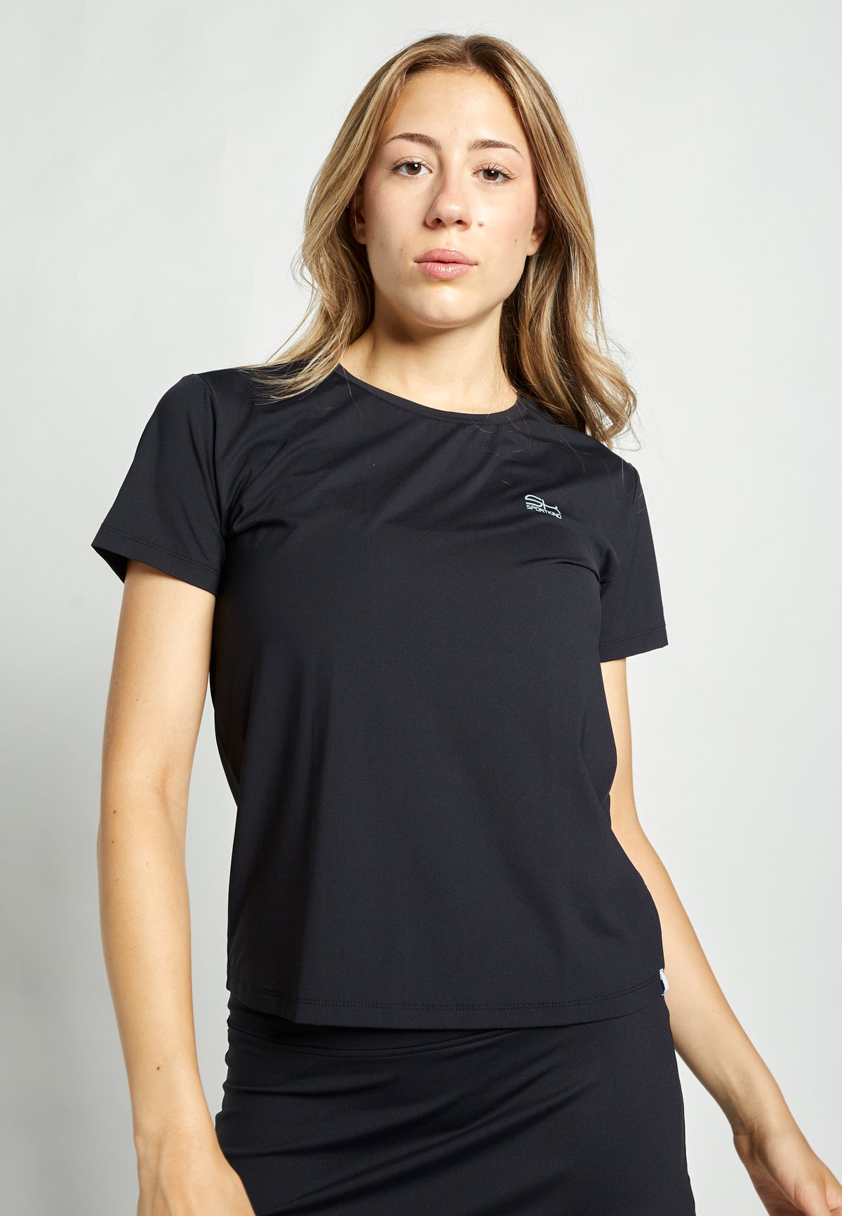 Mädchen & Damen Tennis Loose Fit T-Shirt Kurzarm, schwarz von SPORTKIND