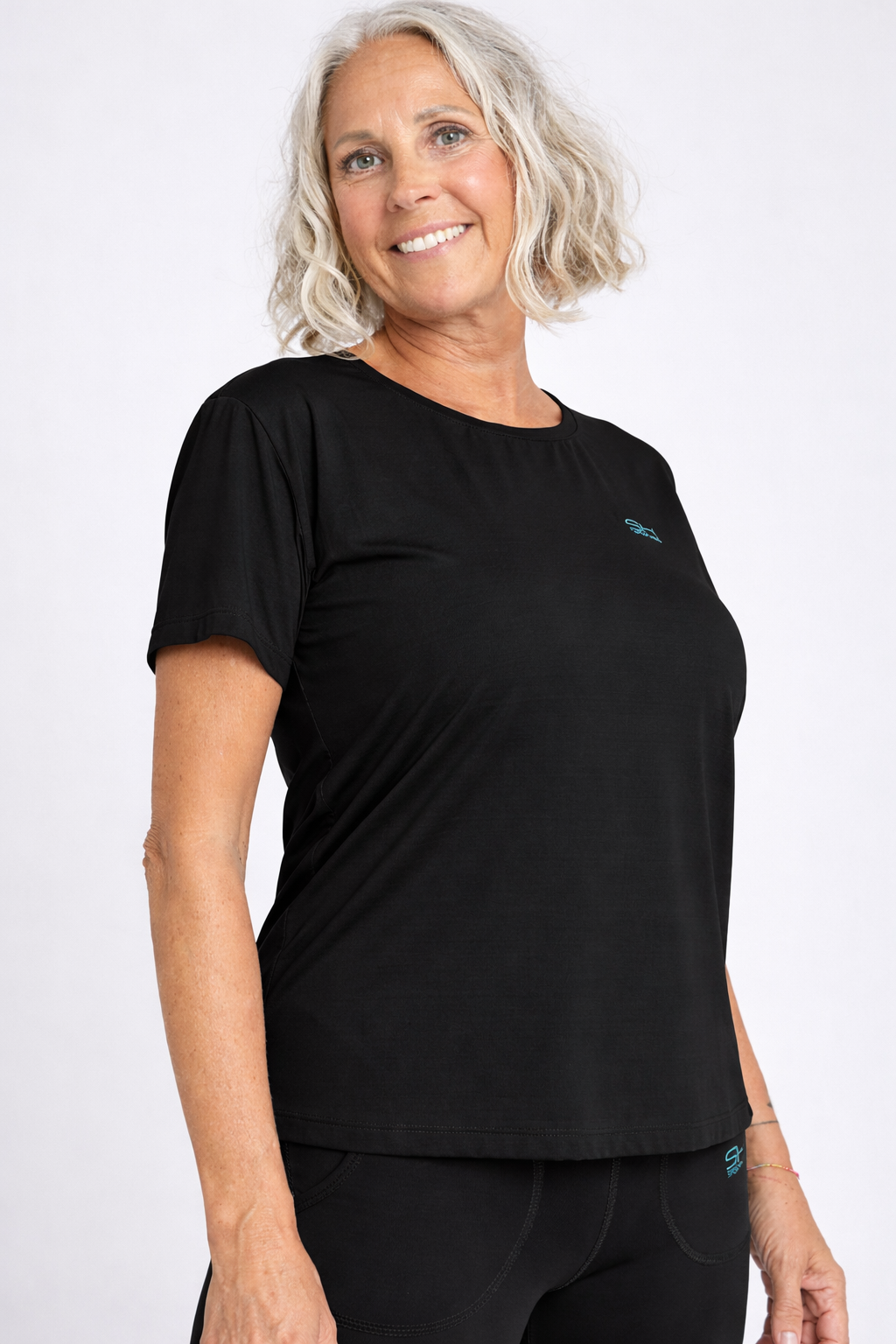 Mädchen & Damen Tennis Loose Fit T-Shirt Kurzarm, schwarz von SPORTKIND