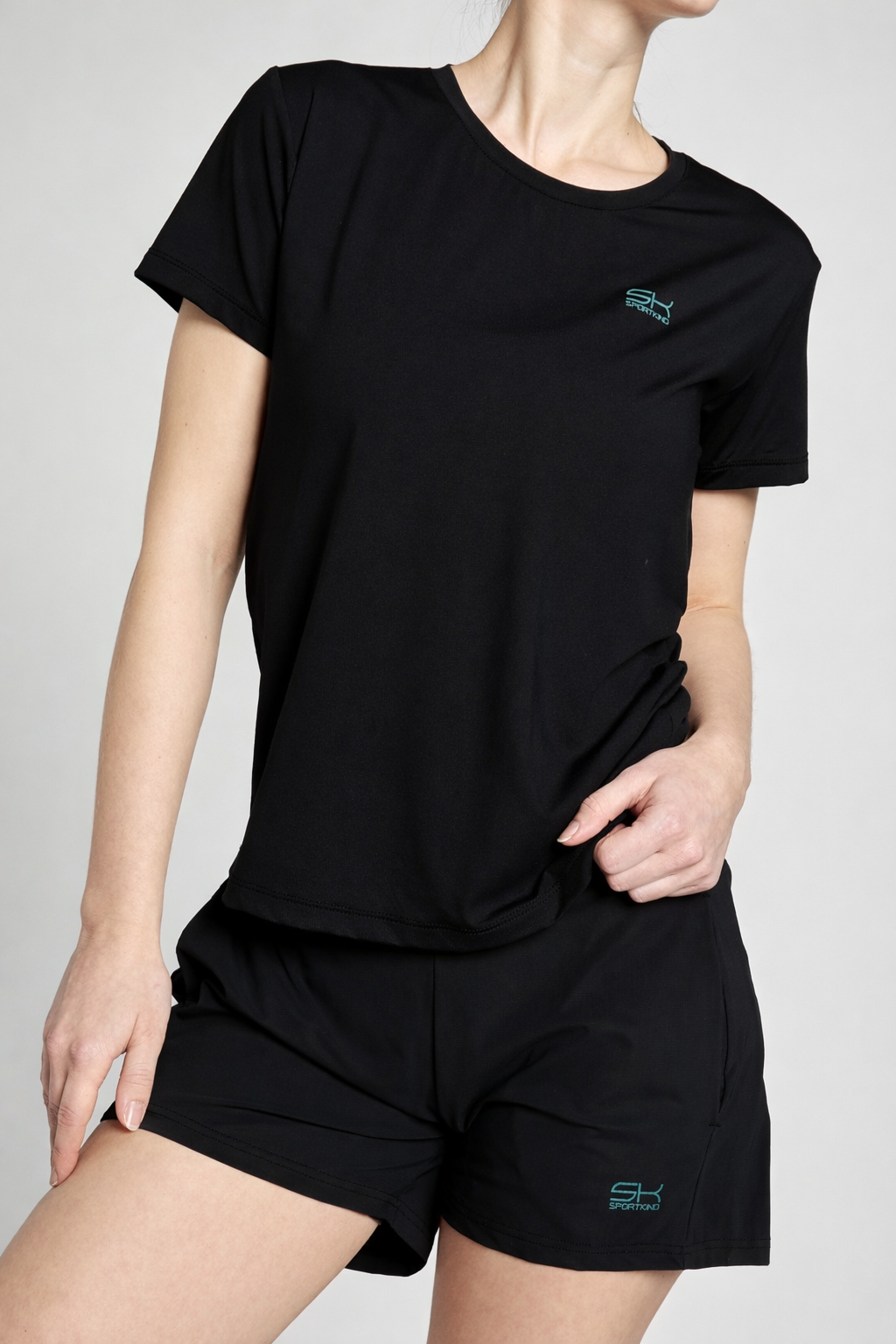 Mädchen & Damen Tennis Loose Fit T-Shirt Kurzarm, schwarz von SPORTKIND
