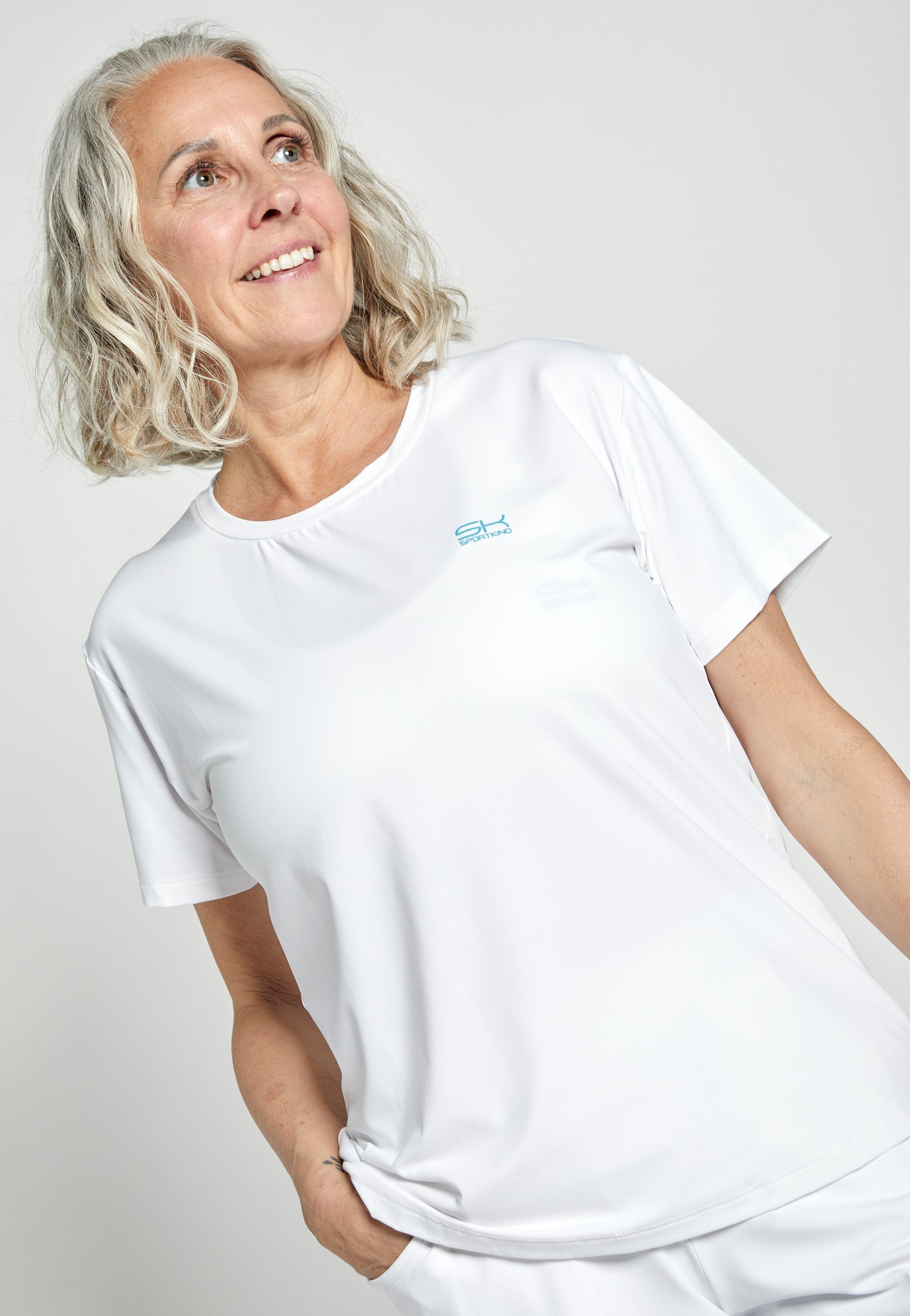 Mädchen & Damen Tennis Loose Fit T-Shirt Kurzarm, weiß von SPORTKIND