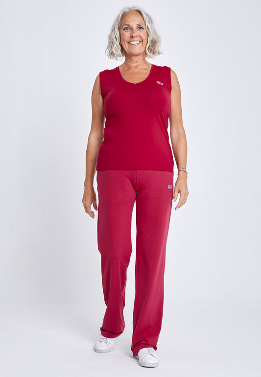 Mädchen & Damen Tennis Loose Fit Tanktop V-Neck, bordeaux rot von SPORTKIND