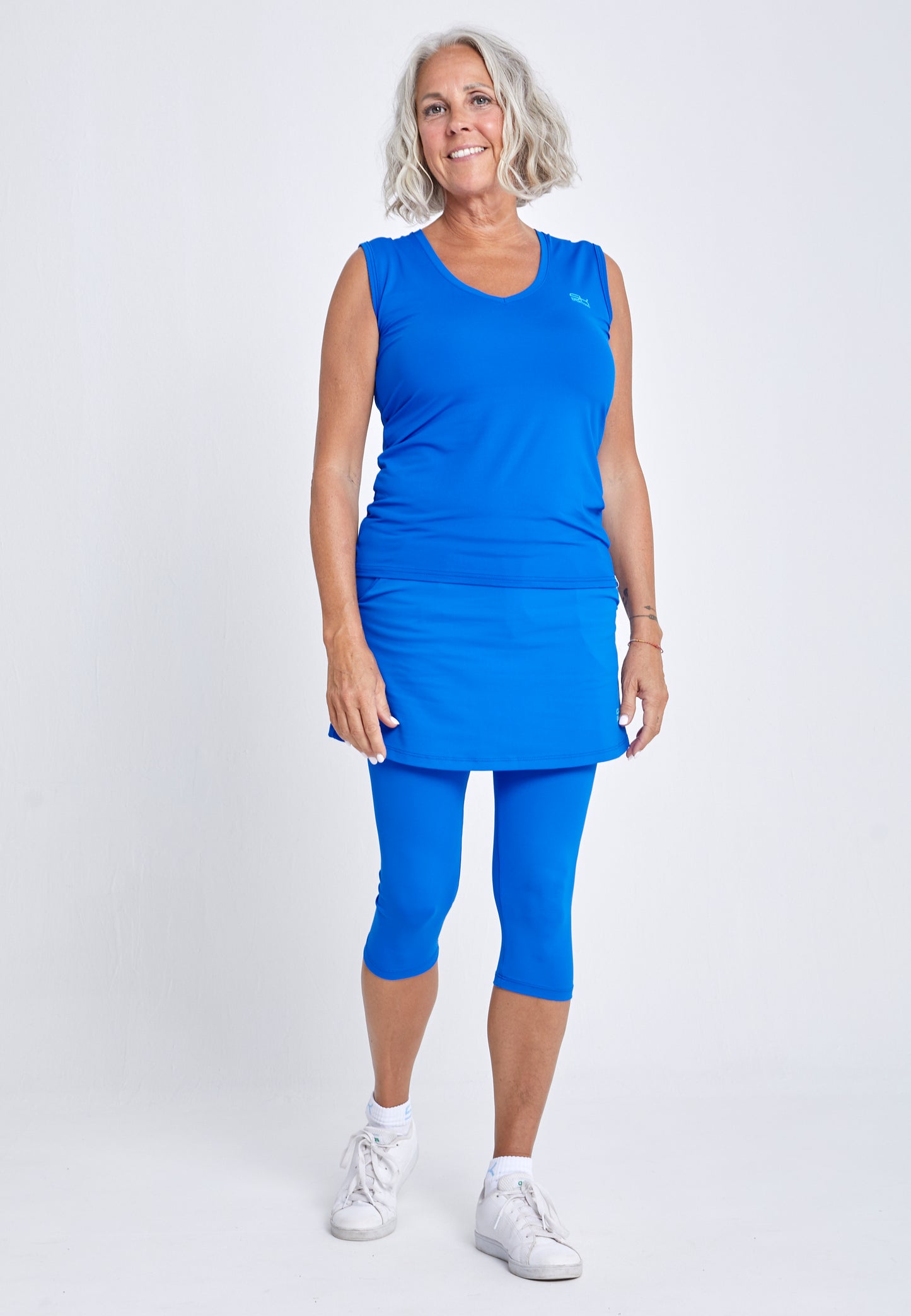 Mädchen & Damen Tennis Loose Fit Tanktop V-Neck, kobaltblau von SPORTKIND