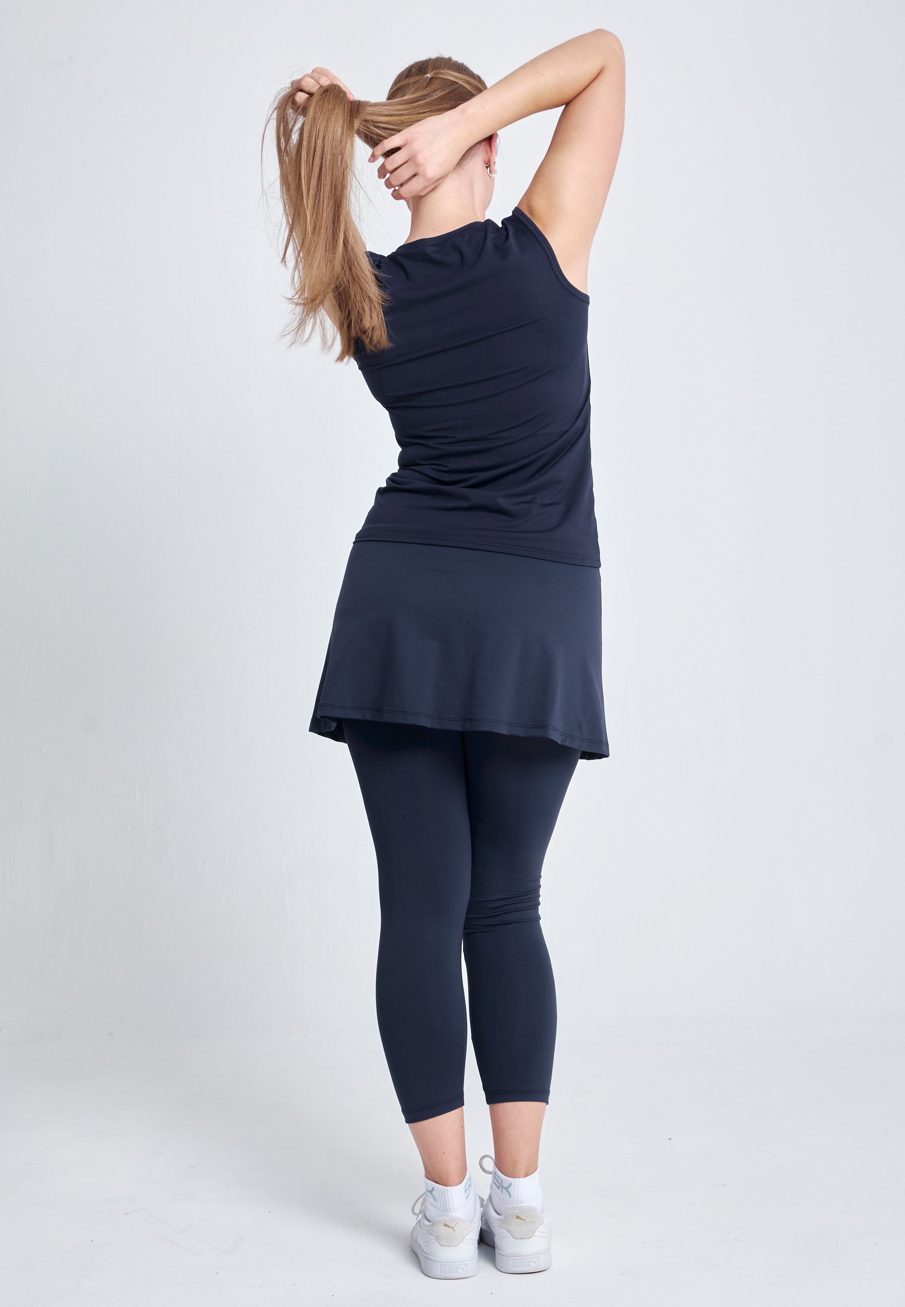 Mädchen & Damen Tennis Loose Fit Tanktop V-Neck, navy blau von SPORTKIND