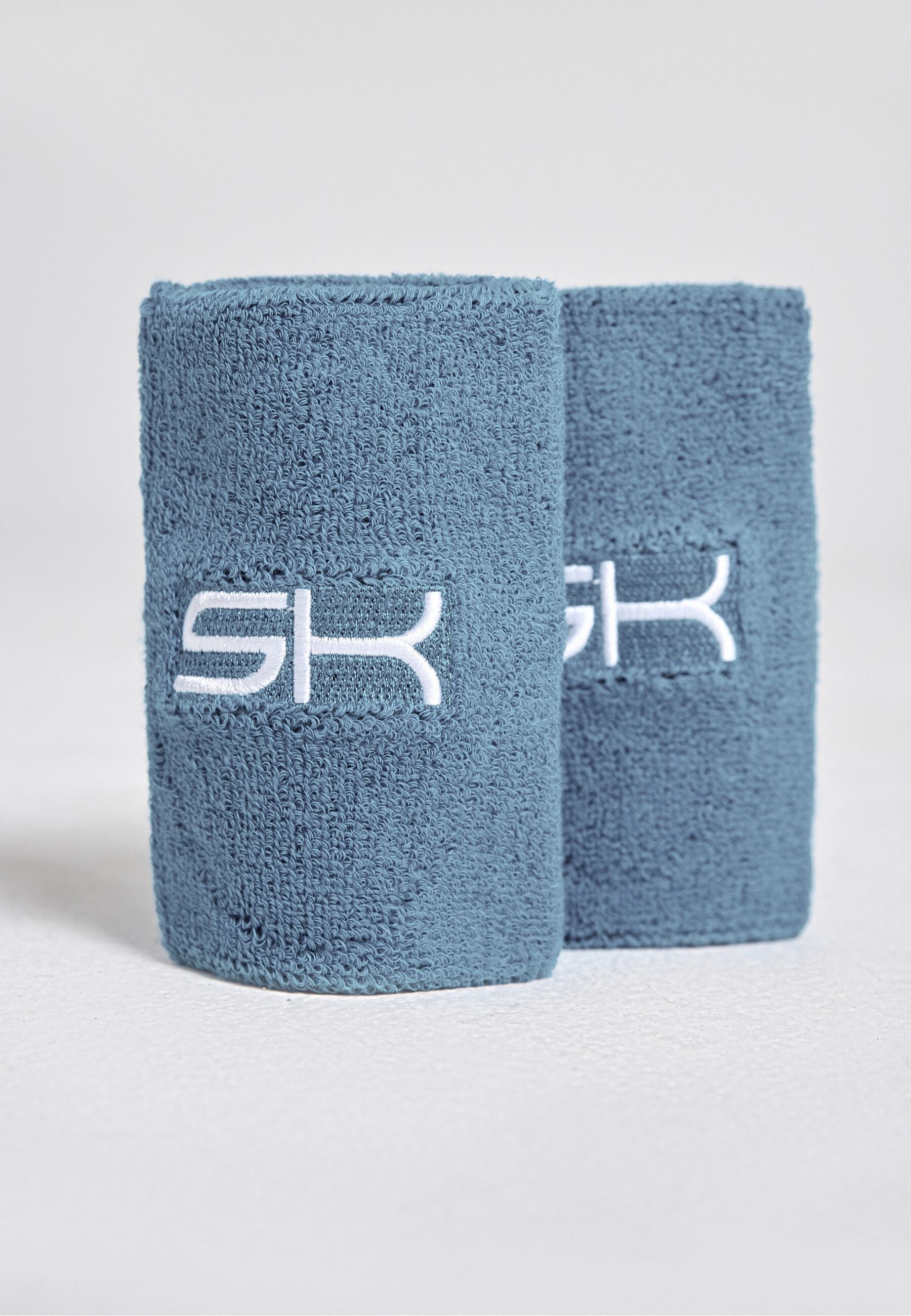 Unisex Tennis Schweissband gross 2er Set, grau blau von SPORTKIND