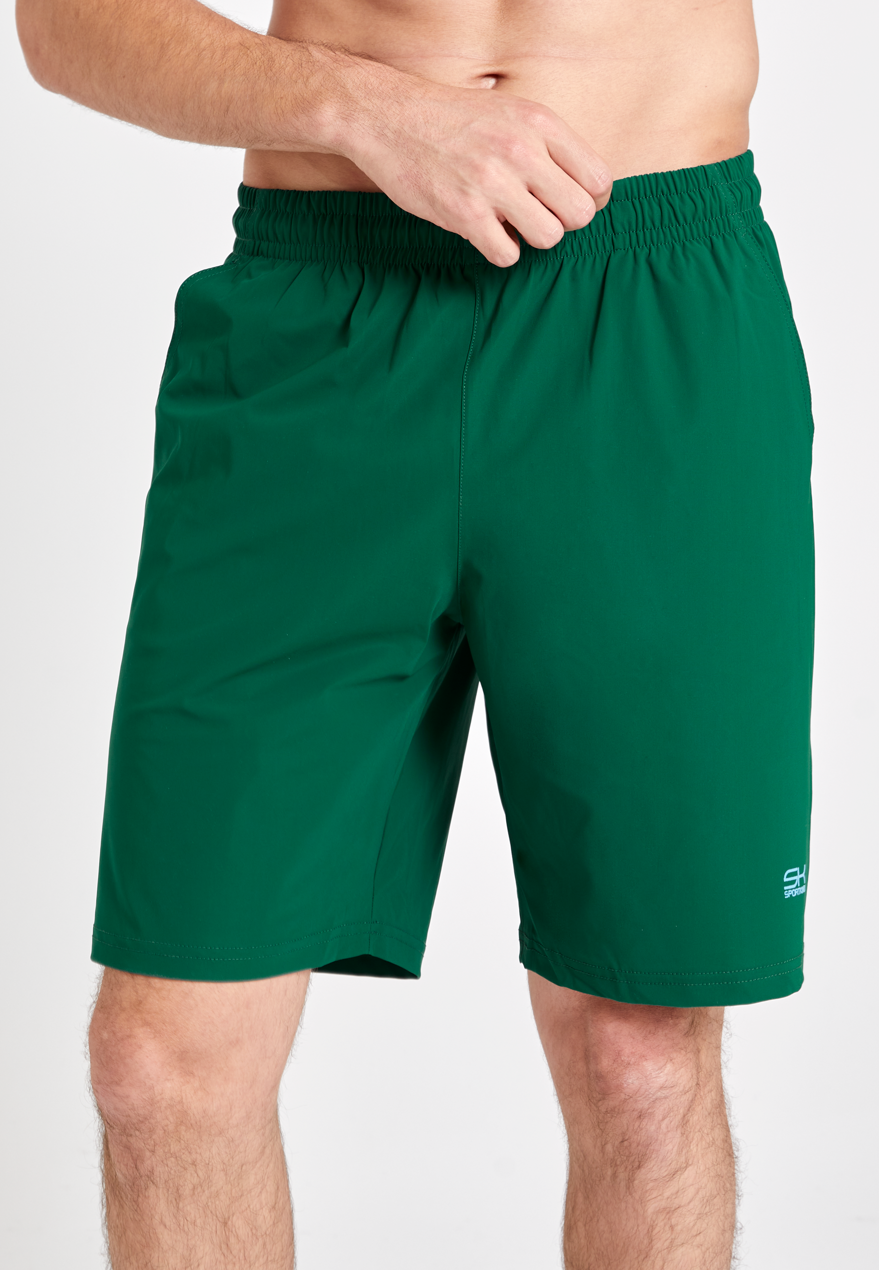 Jungen & Herren Tennis Shorts lang, tannengrün von SPORTKIND