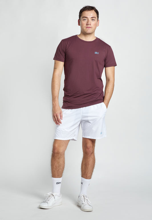 Jungen & Herren Tennis T-Shirt Rundhals, burgunder rot von SPORTKIND