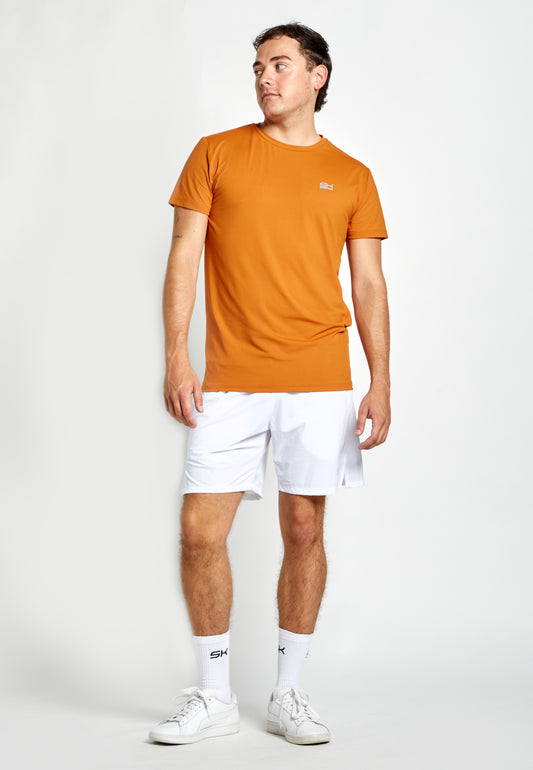 Jungen & Herren Tennis T-Shirt Rundhals, cognac von SPORTKIND