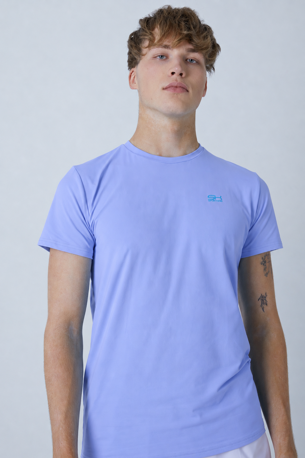 Jungen & Herren Tennis T-Shirt Rundhals, lavendel blau von SPORTKIND