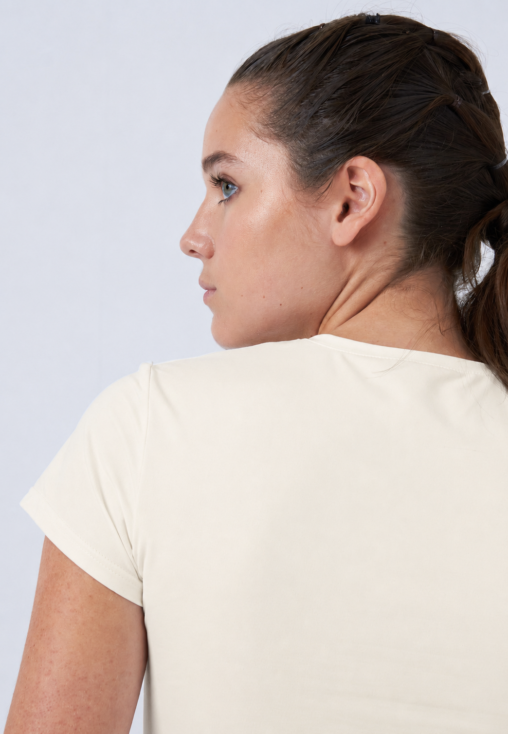 Mädchen & Damen Tennis T-Shirt V-Ausschnitt Damen & Maedchen, off white von SPORTKIND