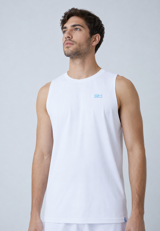 Jungen & Herren Tennis Tank Top fuer Herren & Jungen, weiss von SPORTKIND