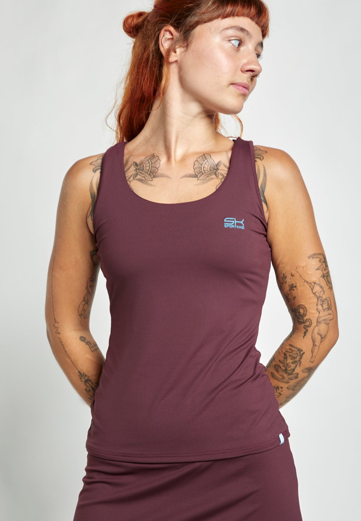 Mädchen & Damen Tennis Tanktop, burgunder rot von SPORTKIND