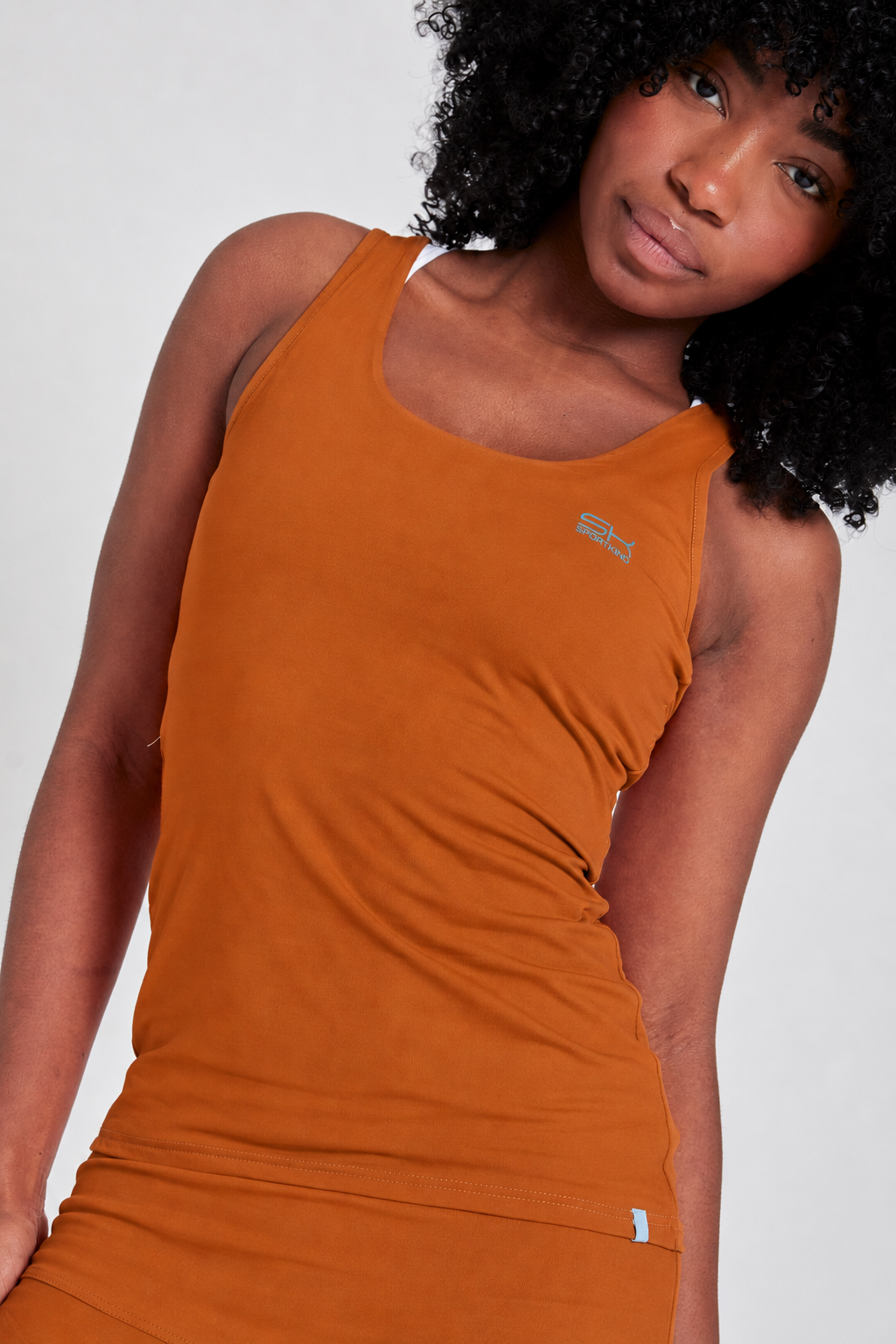 Mädchen & Damen Tennis Tanktop, cognac von SPORTKIND