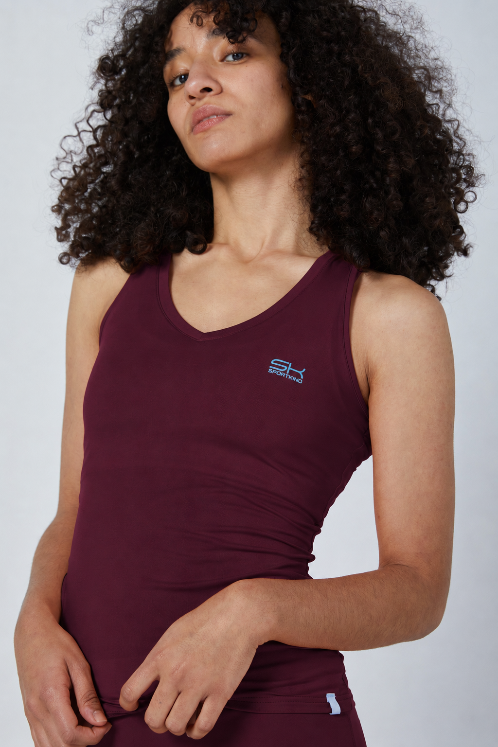 Mädchen & Damen Tennis Tanktop V-Neck, burgunder rot von SPORTKIND