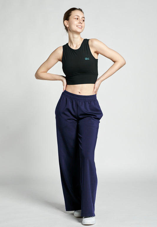 Mädchen & Damen Tennis Trainingshose weit, navy blau von SPORTKIND