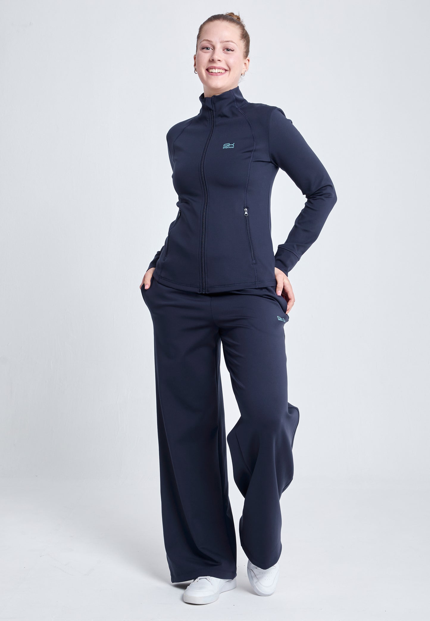 Mädchen & Damen Tennis Trainingsjacke, navy blau von SPORTKIND