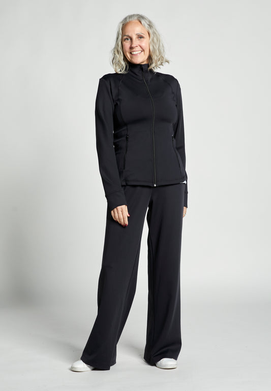 Mädchen & Damen Tennis Trainingsjacke, schwarz von SPORTKIND