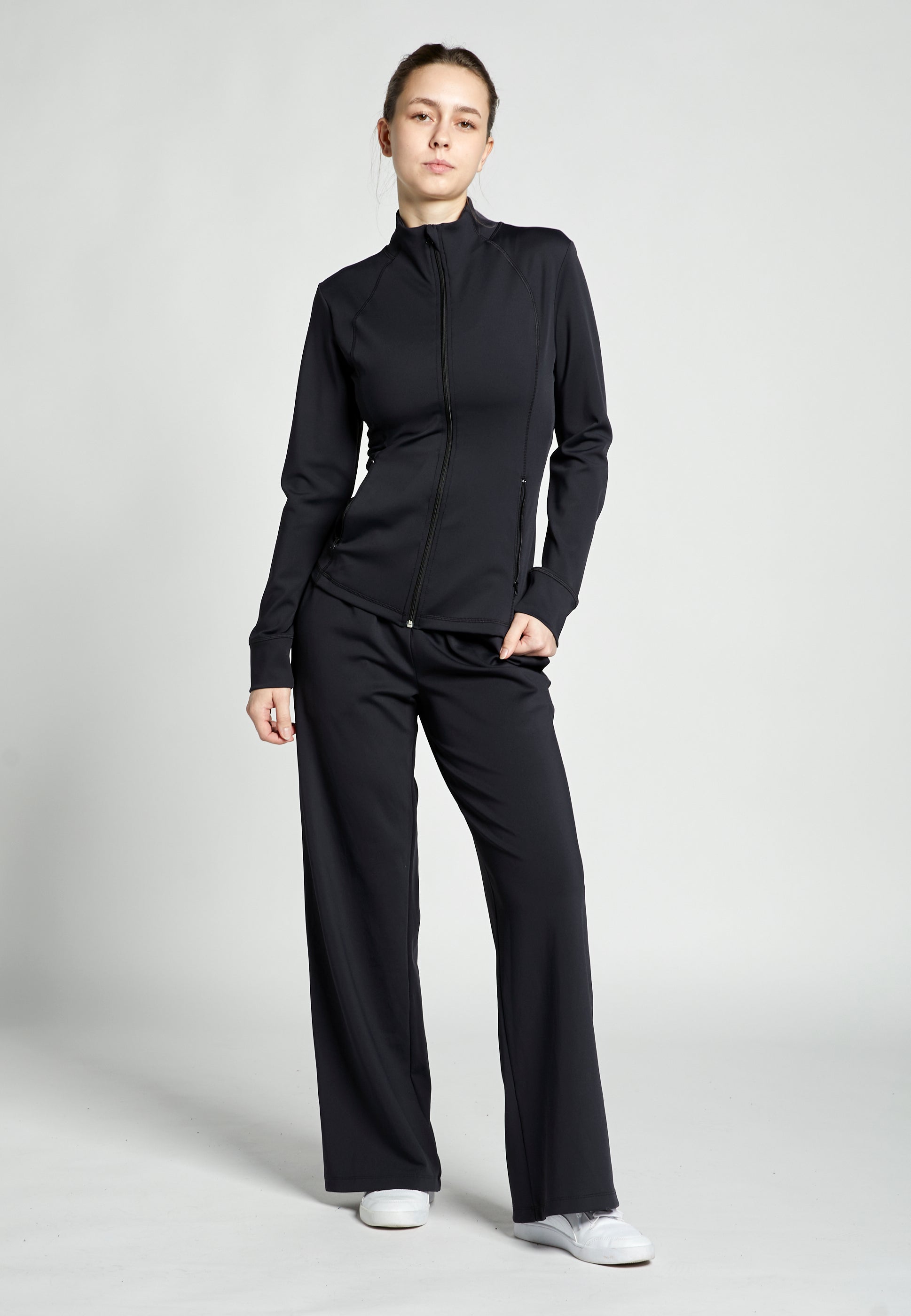 Mädchen & Damen Tennis Trainingsjacke, schwarz von SPORTKIND