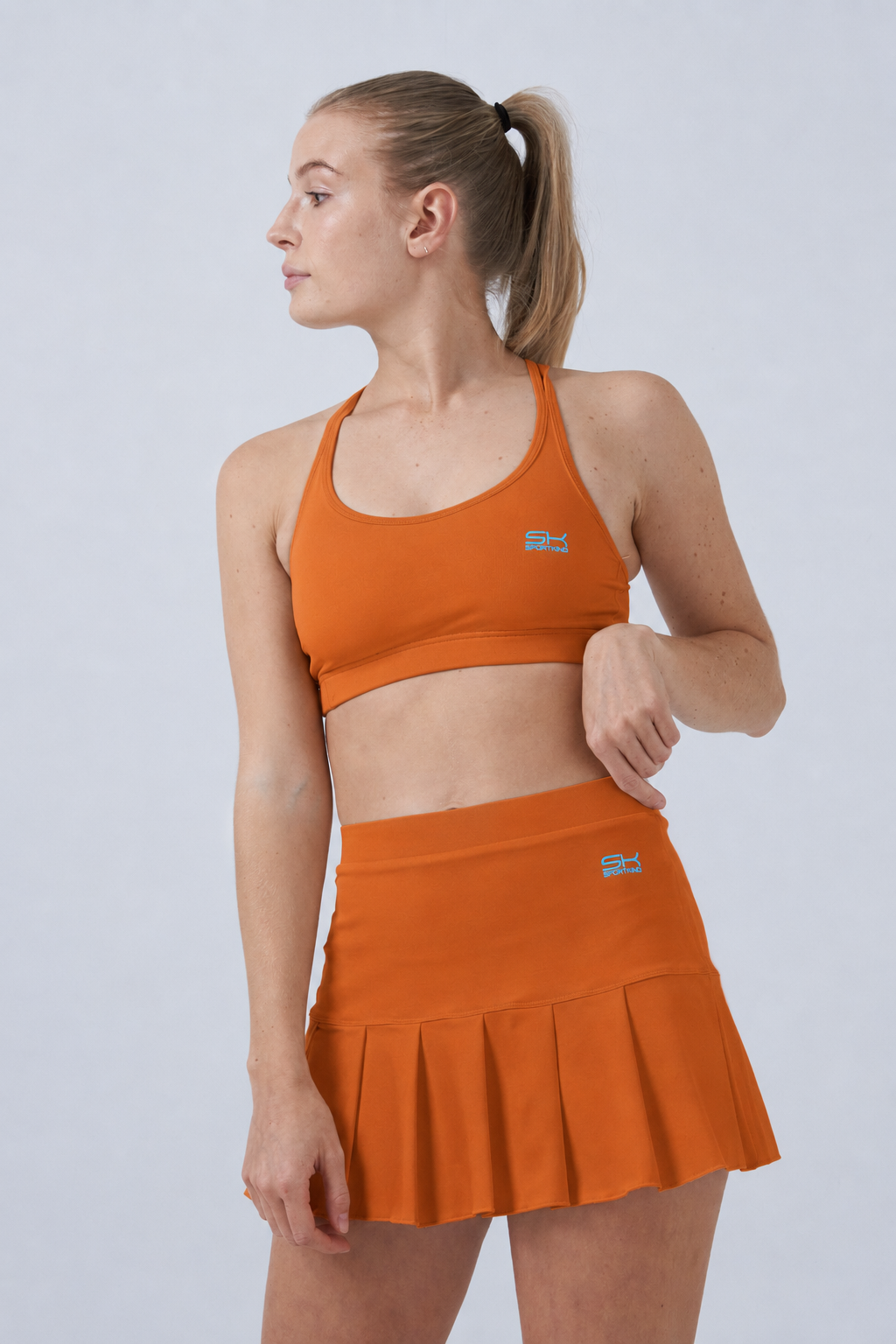 Mädchen & Damen Tennisrock mit Falten / Skort, cognac von SPORTKIND
