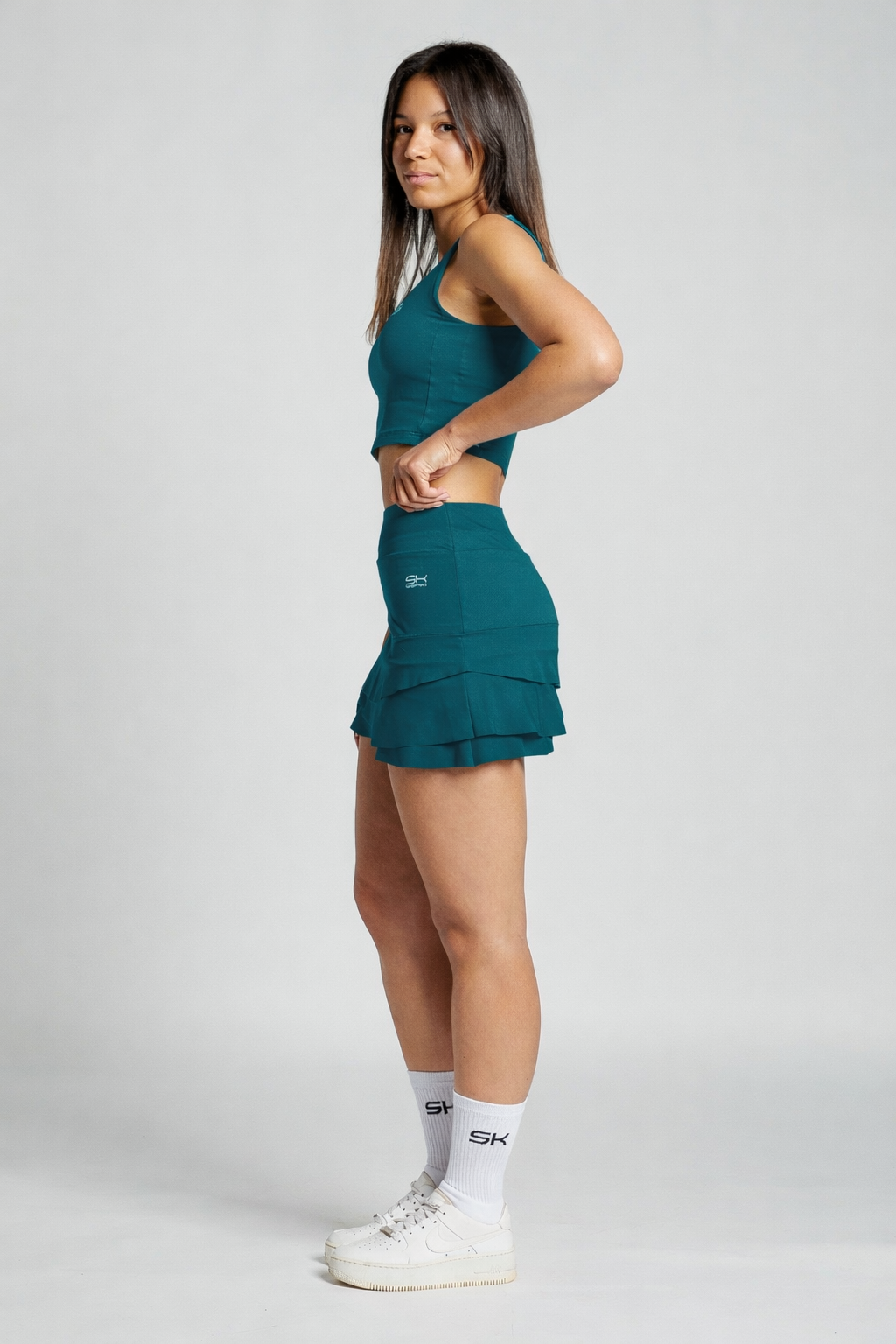 Mädchen & Damen Tulip Light Tennisrock / Skort, petrol gruen von SPORTKIND